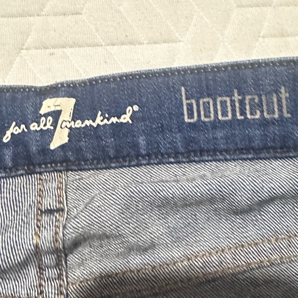 7 For All Mankind Distressed Boot Cut Jeans - Picture 4 of 8